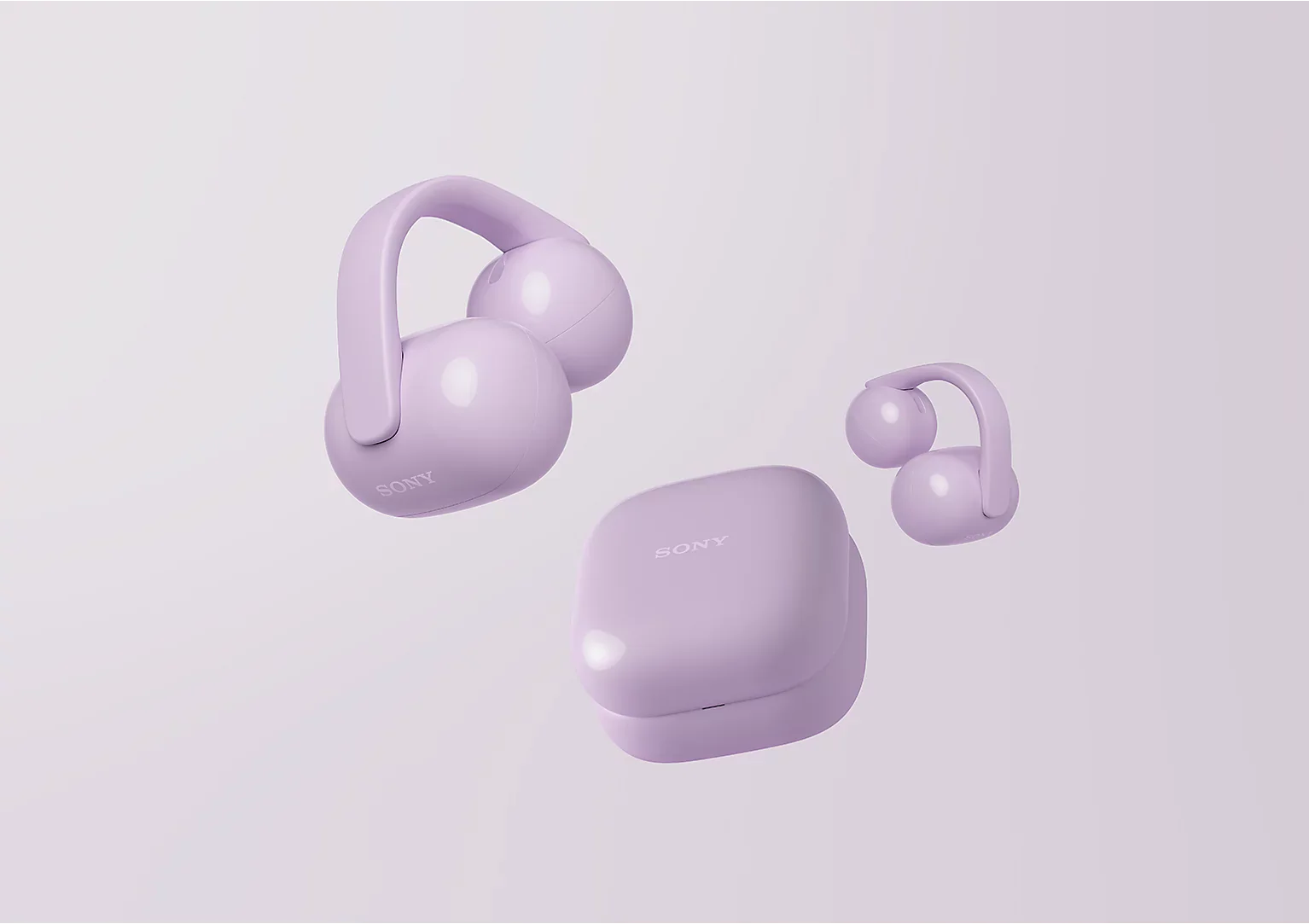 Sony | Earbuds | LinkBuds WF-LC900 Clip | Bluetooth | Open-Ear | Lavender | Wireless