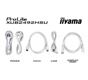 iiyama ProLite XUB2492HSU-W6 Monitorius 24'' IPS FHD 1920x1080 0.4 ms 250 cd/m2 100 Hz, Balta (SPEC)