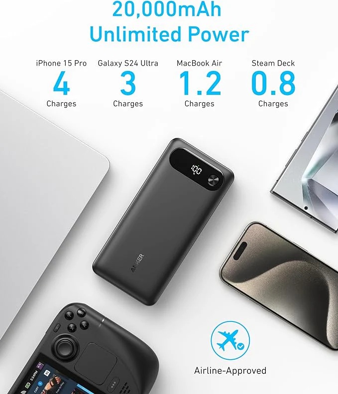 Anker Power Bank 65W | A1383H11 | 20000 mAh | Black