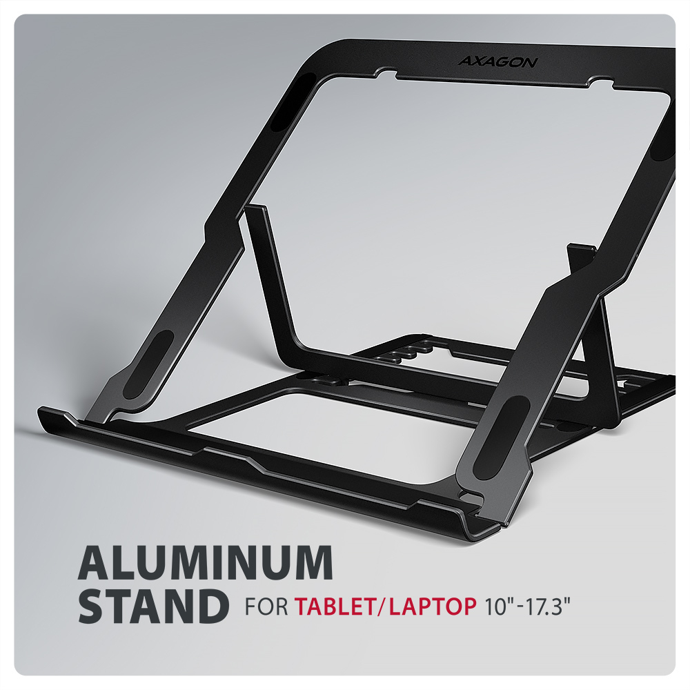 AXAGON STND-LAB stand for laptops and tablets | Adjustable Height, Angle | 10-17.3 " | Maximum weight (capacity) 20 kg | Black