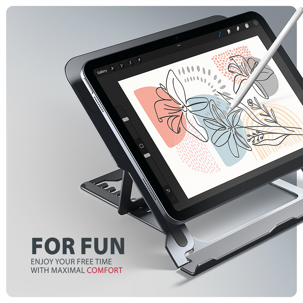 AXAGON STND-LAG stand for laptops and tablets | Adjustable Height, Angle | 10-17.3 " | Maximum weight (capacity) 20 kg | Grey