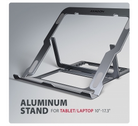 AXAGON STND-LAG stand for laptops and tablets | Adjustable Height, Angle | 10-17.3 " | Maximum weight (capacity) 20 kg | Grey