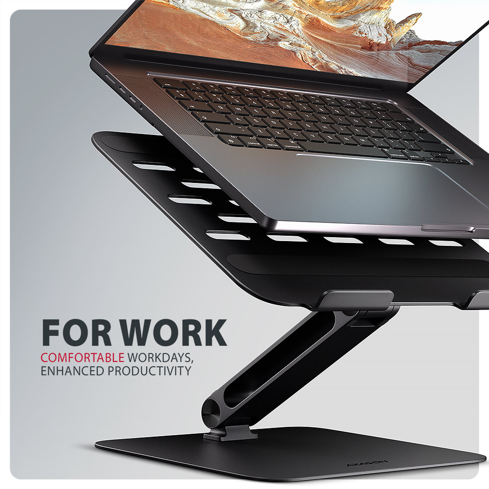 AXAGON STND-LQB stand for notebooks and tablets | Adjustable Height, Angle | 10-17.3 " | Maximum weight (capacity) 5 kg | Black