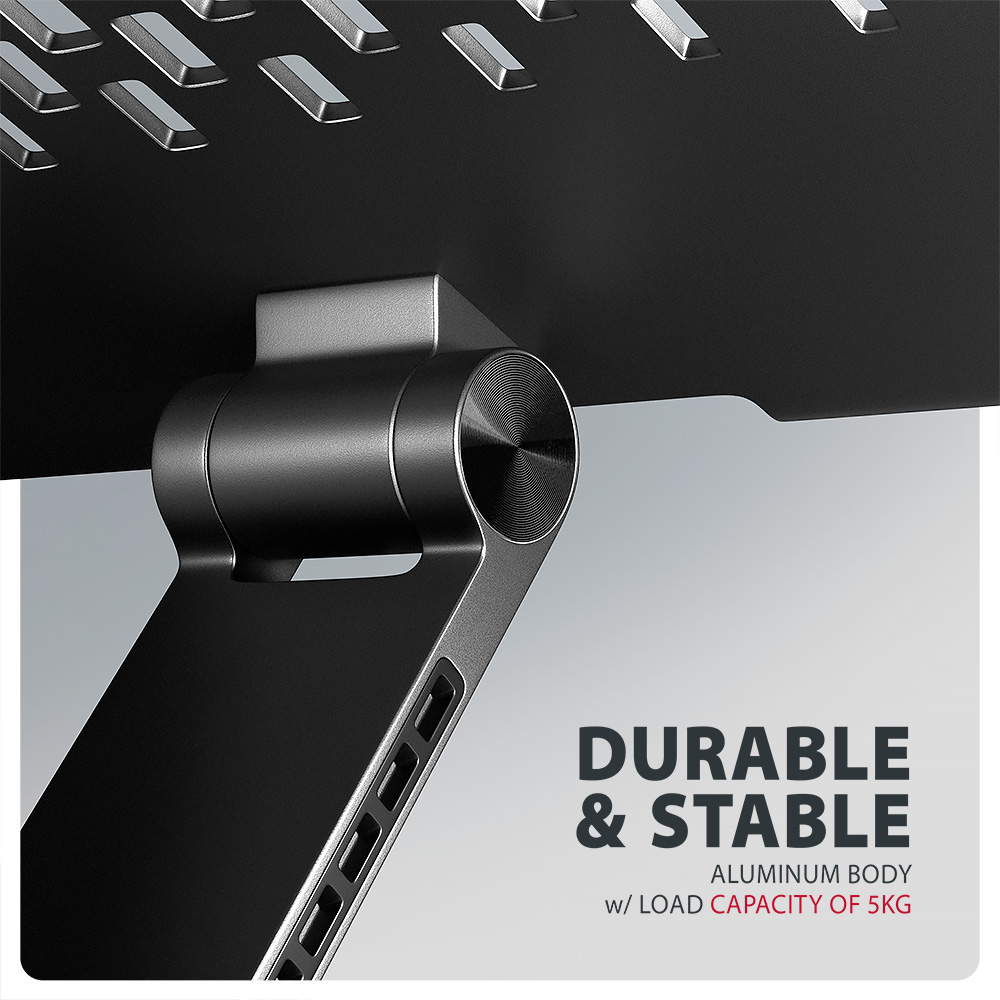 AXAGON STND-LRB stand with 360° rotation for laptops and tablets | Adjustable Height, Angle | 10-17.3 " | Maximum weight (capacity) 5 kg | Black