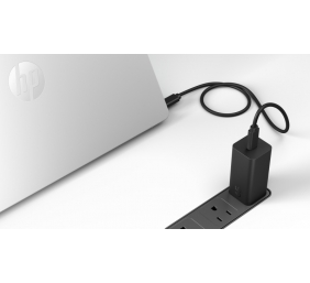 HP C90CKUT Nešiojamo kompiuterio įkroviklis 65W GaN, USB-C, EU, Juoda