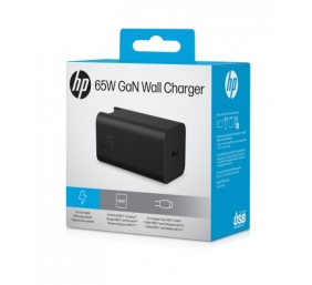 HP C90CKUT Nešiojamo kompiuterio įkroviklis 65W GaN, USB-C, EU, Juoda