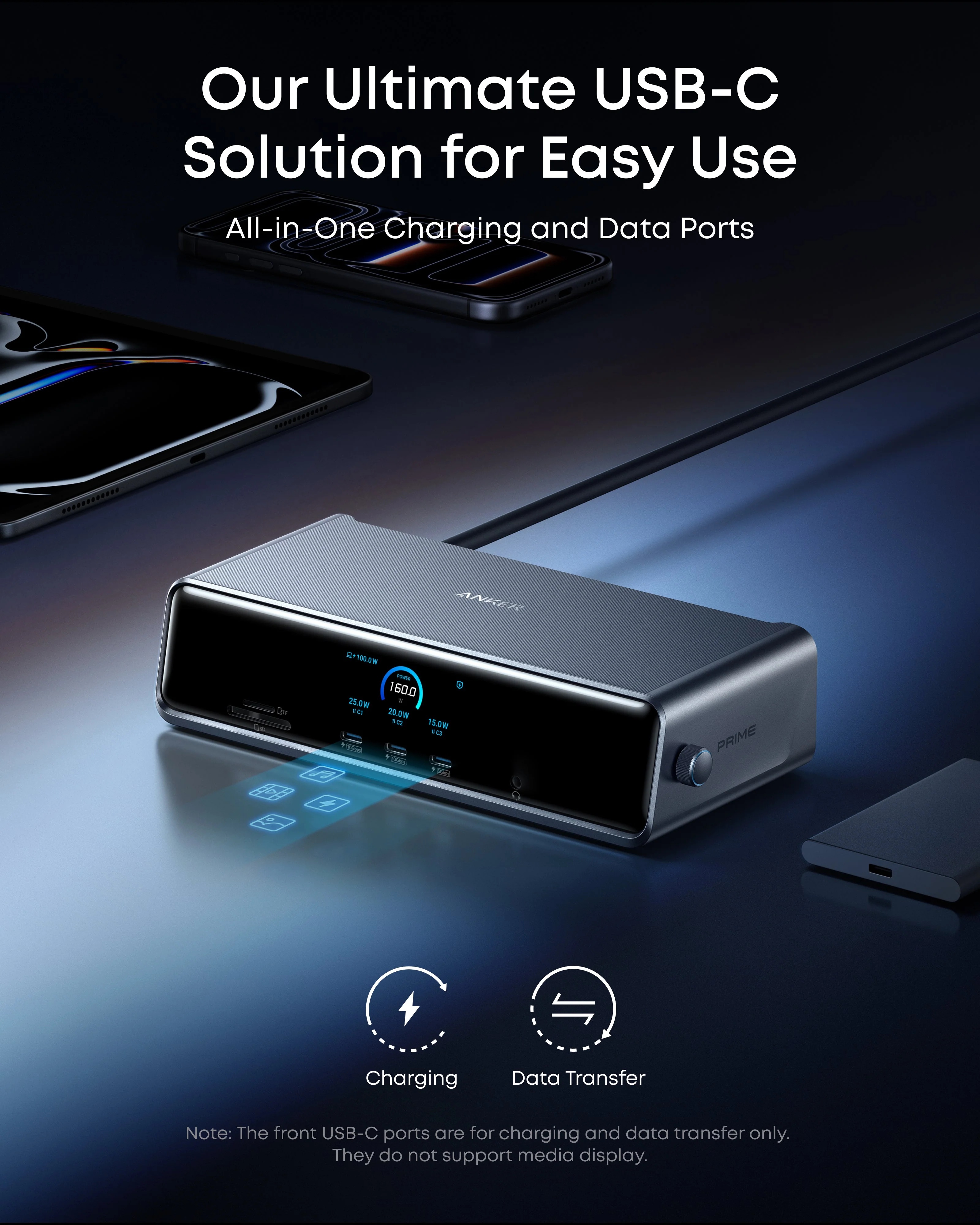 Anker Prime Docking Station (14-in-1, Triple Display, DisplayLink) | A83B33A1