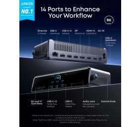 Anker Prime Docking Station (14-in-1, Triple Display, DisplayLink) | A83B33A1