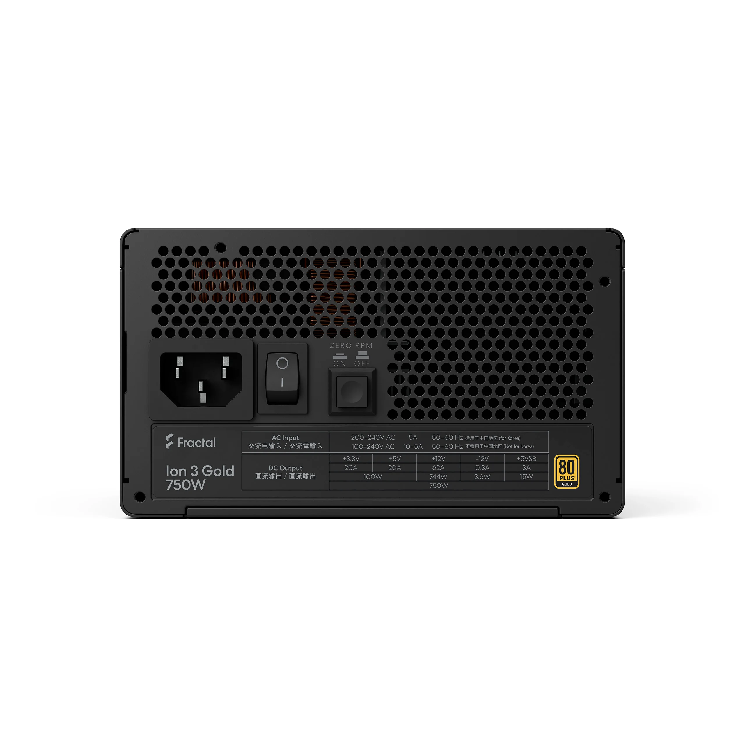 Fractal Design Power Supply, Black | Ion 3 Gold | 750 W