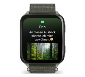 Garmin Venu X1 Išmanusis laikrodis Moss, Titanium Caseback / Moss ComfortFit Nylon Band