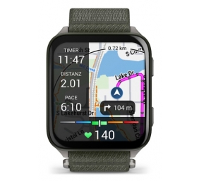 Garmin Venu X1 Išmanusis laikrodis Moss, Titanium Caseback / Moss ComfortFit Nylon Band