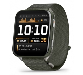 Garmin Venu X1 Išmanusis laikrodis Moss, Titanium Caseback / Moss ComfortFit Nylon Band