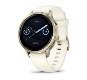 Garmin Venu 4 Išmanusis laikrodis 41 mm Lunar Gold / Bone Silicone Band