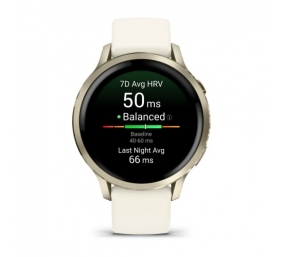 Garmin Venu 4 Išmanusis laikrodis 41 mm Lunar Gold / Bone Silicone Band