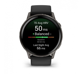 Garmin Venu 4 Išmanusis laikrodis 45 mm Slate / Black Silicone Band