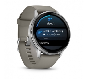 Garmin Venu 4 Išmanusis laikrodis 45 mm Silver / Silver Gray Silicone Band