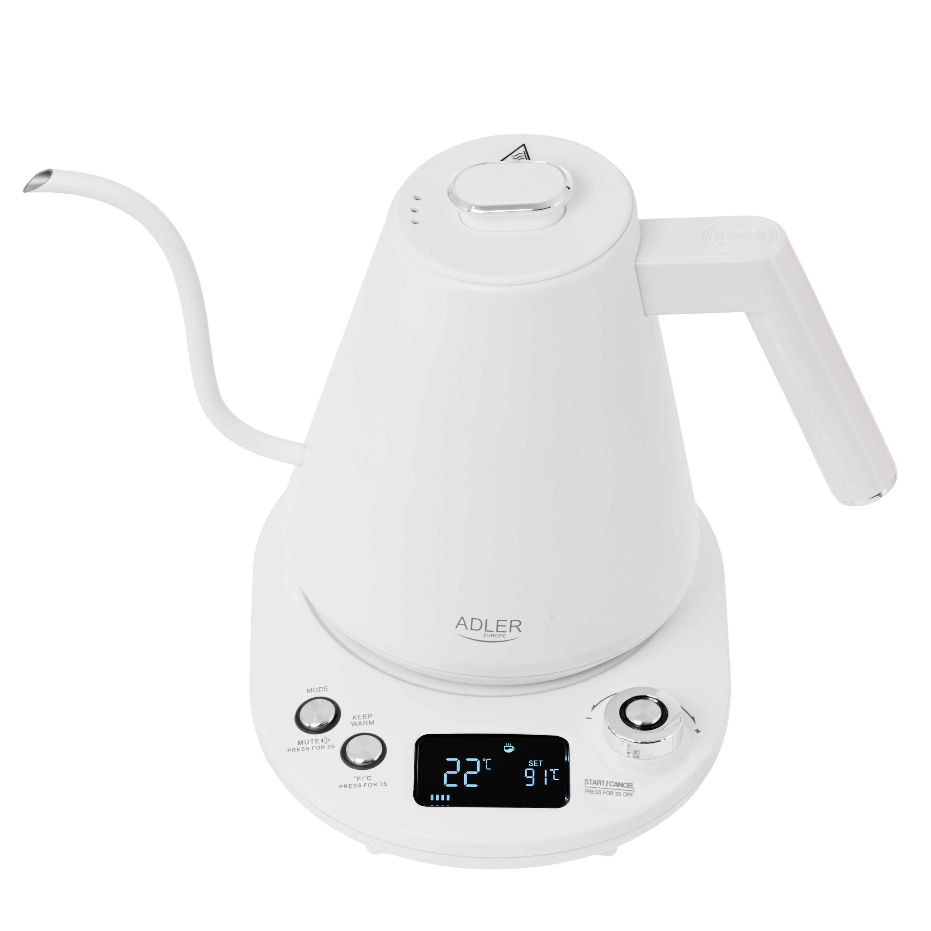 Adler | Kettle | AD 1349w | Electric | 1100 W | 1 L | Stainless Steel | 360° rotational base | White