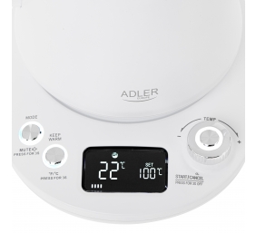 Adler | Kettle | AD 1349w | Electric | 1100 W | 1 L | Stainless Steel | 360° rotational base | White
