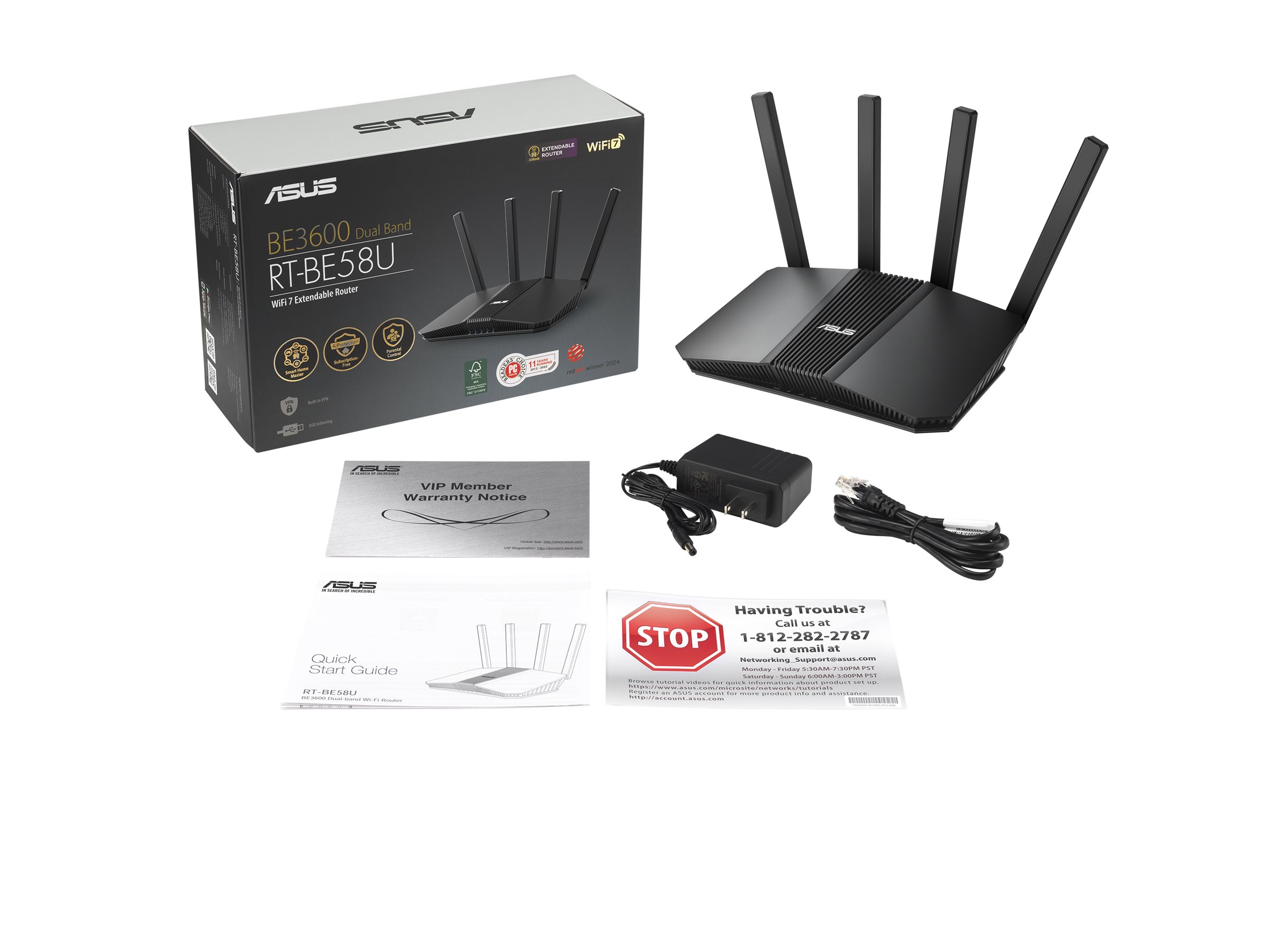 Asus | DWiFi 7 AiMesh Extendable Router | RT-BE58U | 802.11be | 10/100/1000 Mbit/s | Ethernet LAN (RJ-45) ports 5 | Mesh Support Yes | MU-MiMO Yes | 4G | Antenna type External
