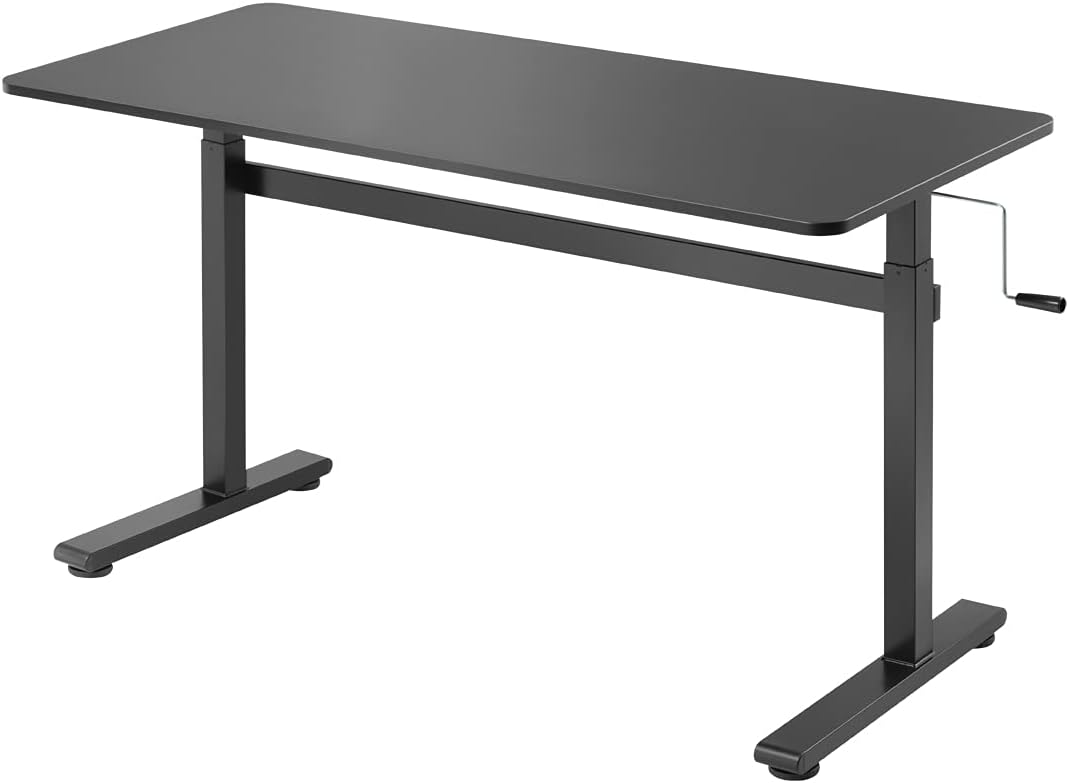 Manually adjustable sit-stand desk EO0027 | 70-117 cm | Maximum load weight 40 kg | Black