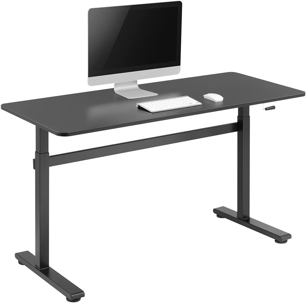 Manually adjustable sit-stand desk EO0027 | 70-117 cm | Maximum load weight 40 kg | Black