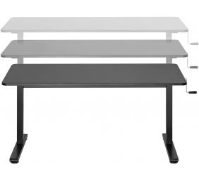 Manually adjustable sit-stand desk EO0027 | 70-117 cm | Maximum load weight 40 kg | Black