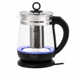Adler Kettle | AD 1299 | Electric | 2200 W | 1.5 L | Glass | 360° rotational base | Black
