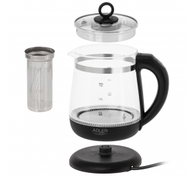 Adler Kettle | AD 1299 | Electric | 2200 W | 1.5 L | Glass | 360° rotational base | Black