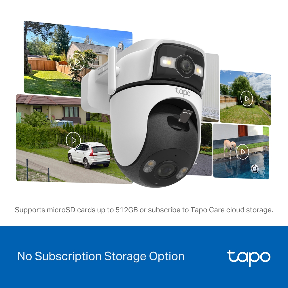 TP-LINK | Dual Lens Security Wi-Fi Camera | Tapo C545D | Dome | 3 MP | 6mm | IP66 | H.264 | MicroSD, up to 512 GB