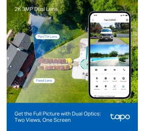 TP-LINK | Dual Lens Security Wi-Fi Camera | Tapo C545D | Dome | 3 MP | 6mm | IP66 | H.264 | MicroSD, up to 512 GB