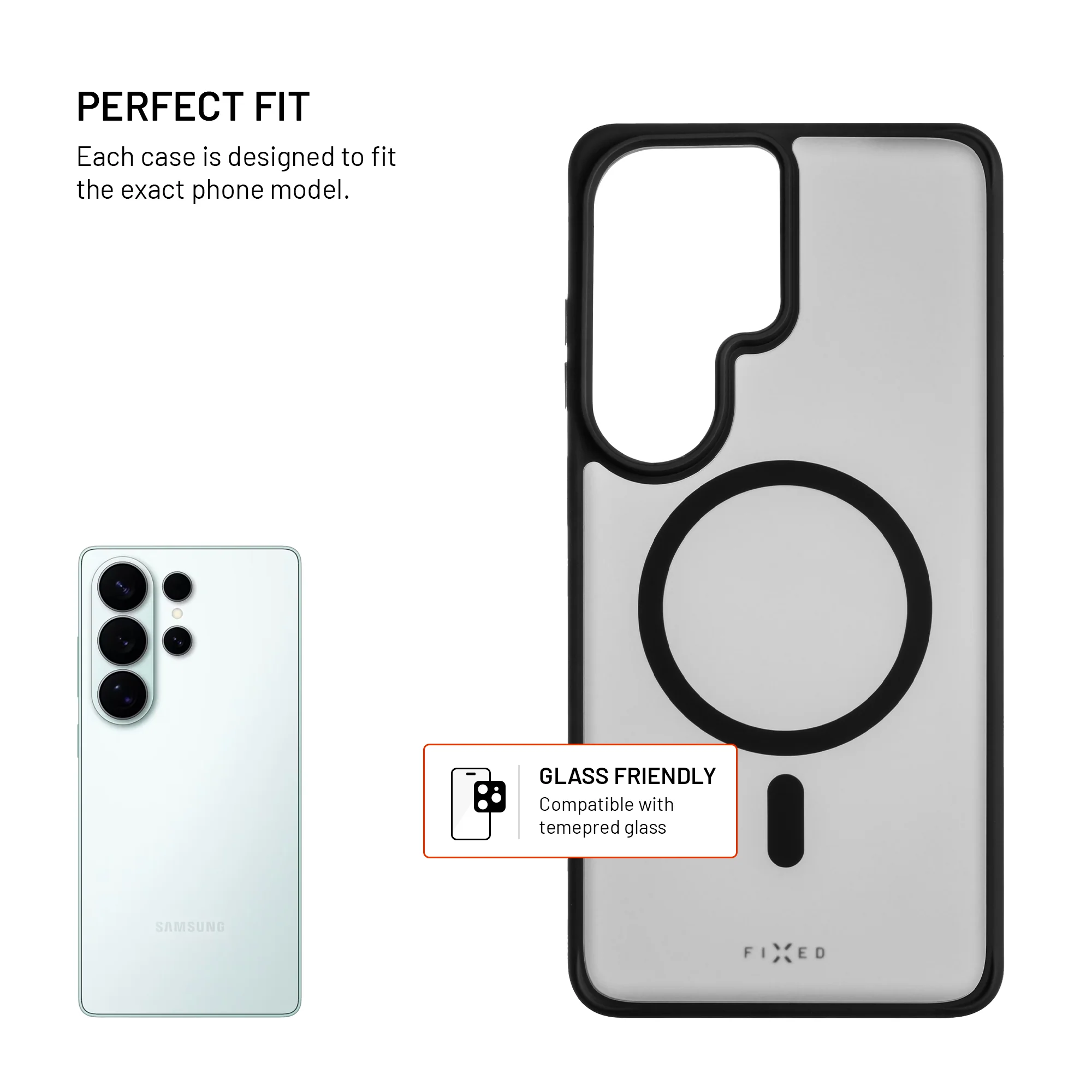 Fixed MagMisty | Back cover | Samsung | Galaxy S26 Ultra | Polycarbonate/TPU | Black