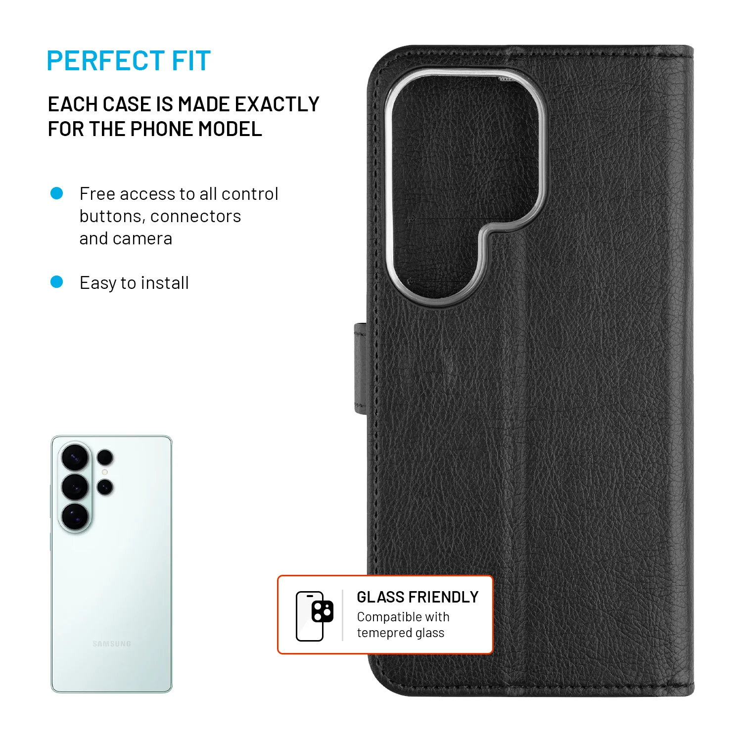 Fixed Opus | Book Case | Samsung | Galaxy S26 Ultra | Synthetic leather | Black