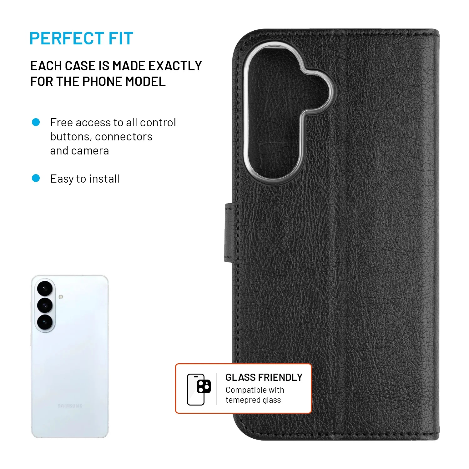 Fixed Opus | Book Case | Samsung | Galaxy S26+ | Synthetic leather | Black