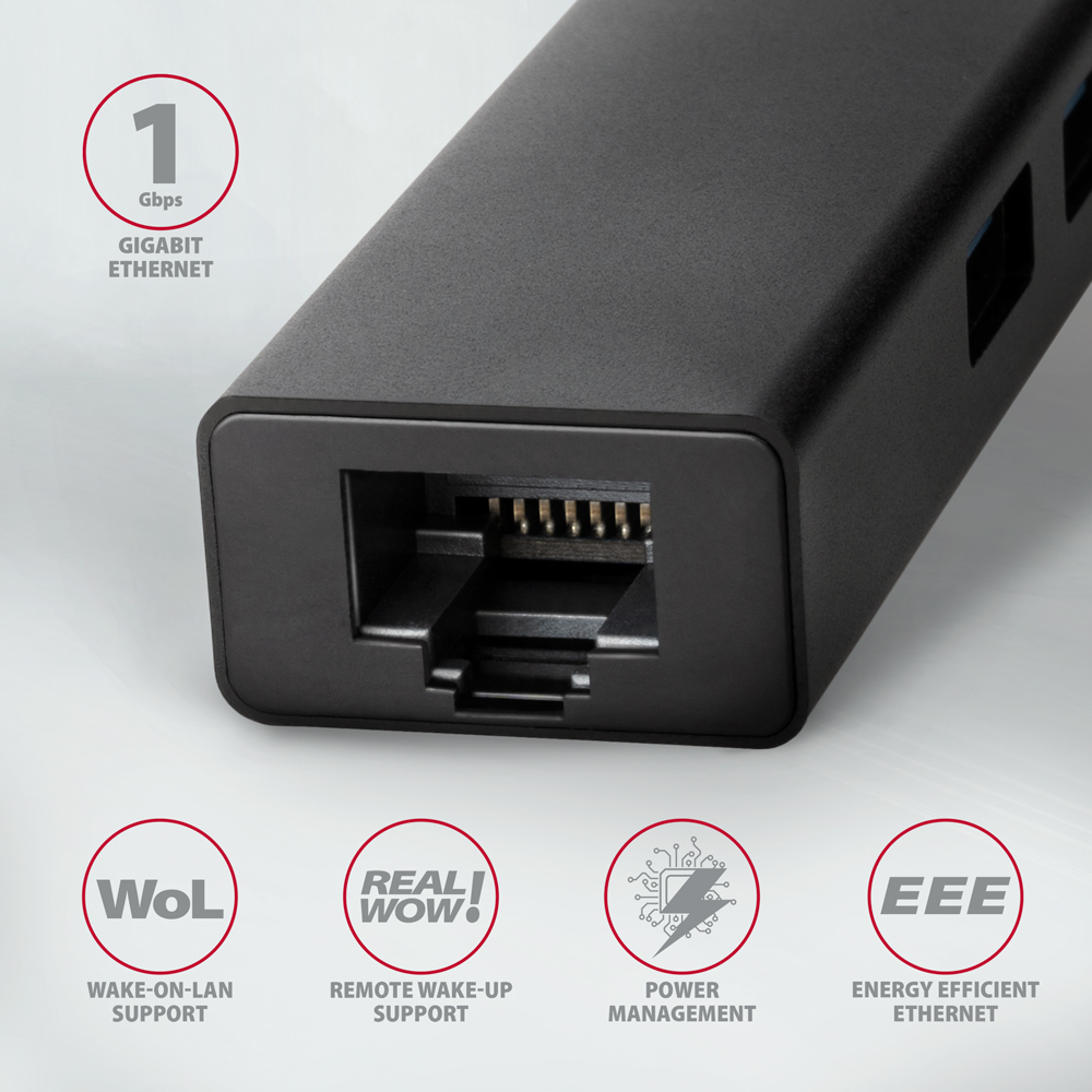 AXAGON SuperSpeed USB-C hub with gigabit LAN | HMC-GL3A