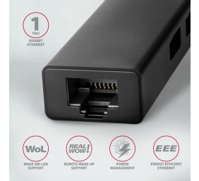 AXAGON SuperSpeed USB-C hub with gigabit LAN | HMC-GL3A