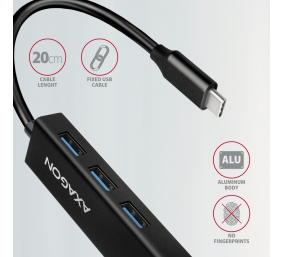 AXAGON SuperSpeed USB-C hub with gigabit LAN | HMC-GL3A