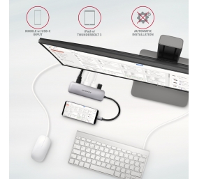 AXAGON SuperSpeed USB-C COMBO 5in1 hub | HMC-HCR3A
