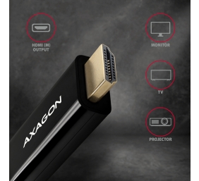 AXAGON MINI DP to HDMI cable, 1.8 m, 4K/30Hz | RVDM-HI14C2 | 1.8 m