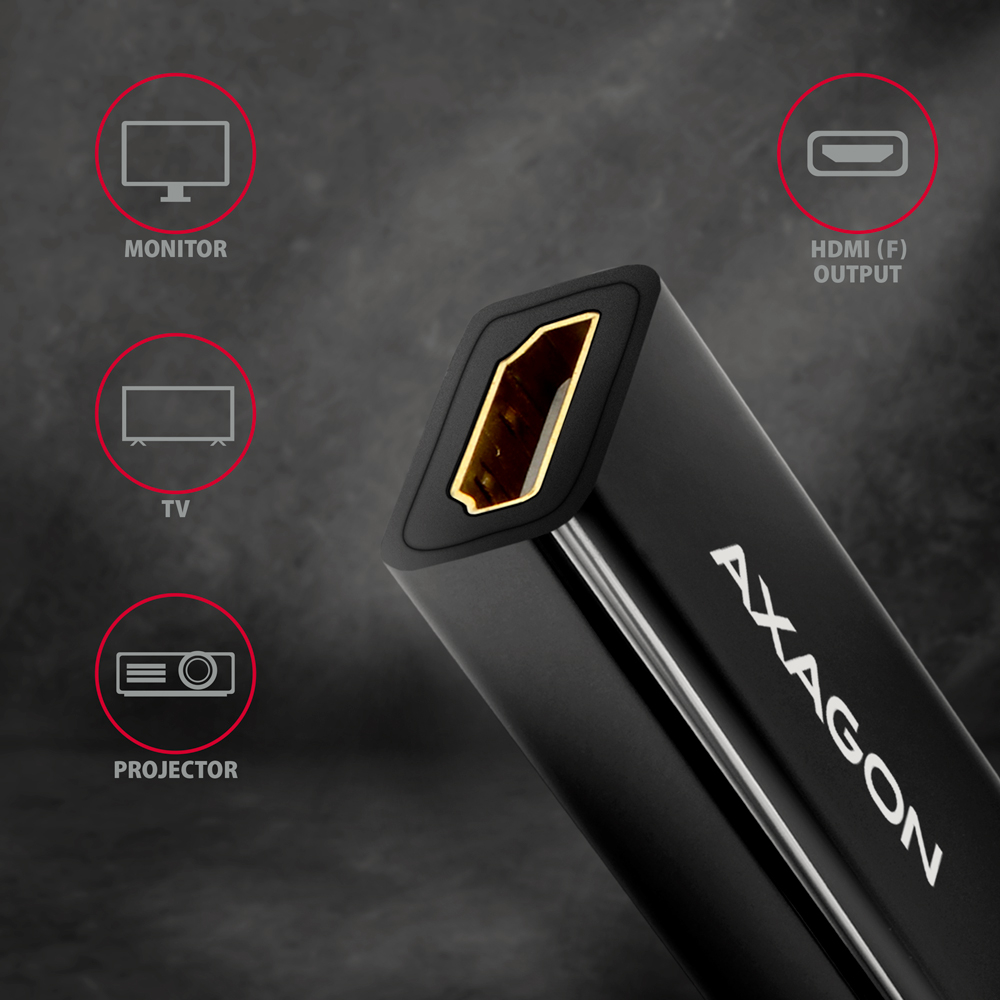 AXAGON Mini DP to HDMI adapter, 4K/30Hz | RVDM-HI14N