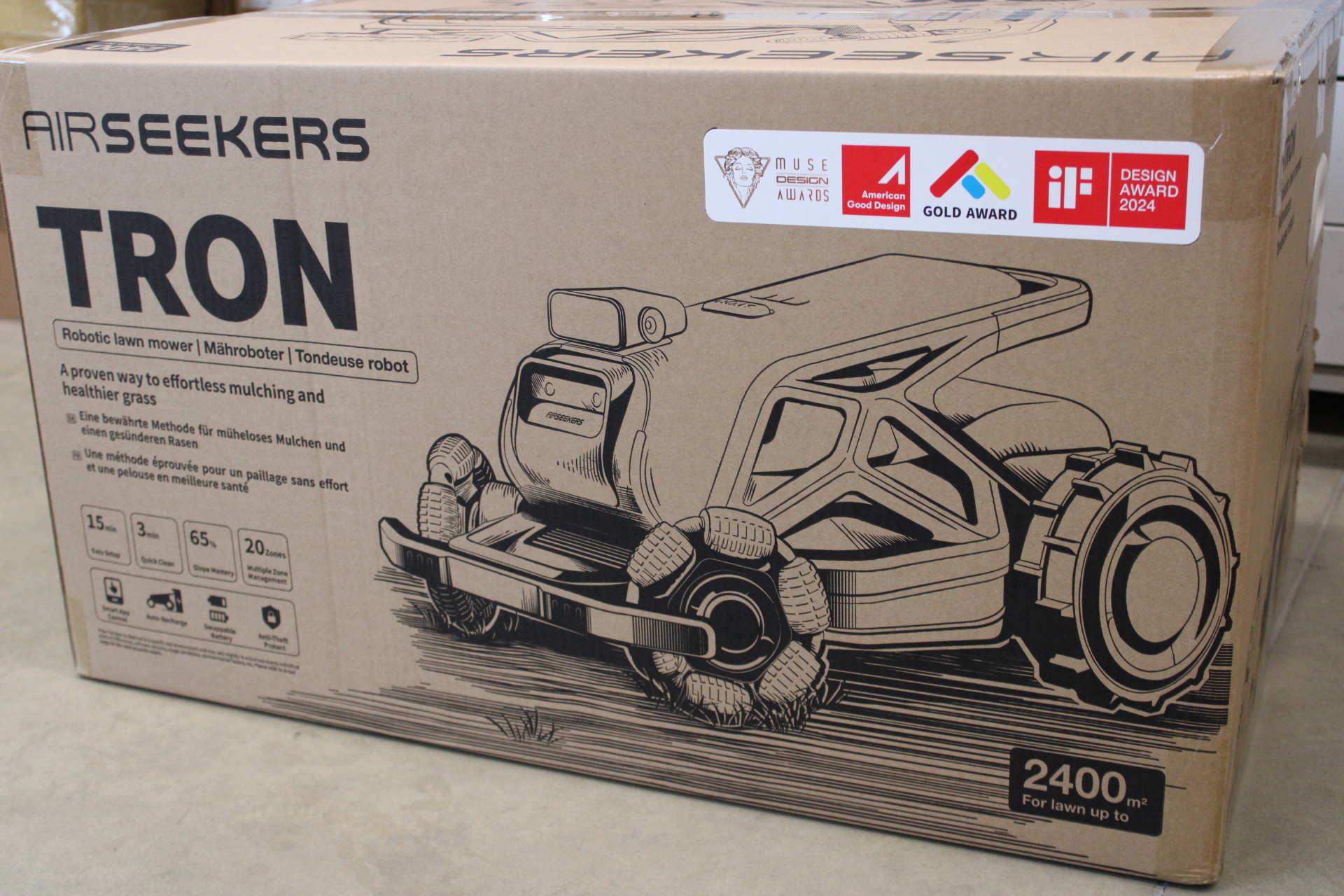SALE OUT. AIRSEEKERS LIMITED Robotic Lawn Mower | 15 Ah | DAMAGED PACKAGING