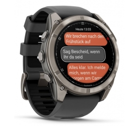 Garmin Fenix 8 Pro Išmanusis laikrodis 51 mm AMOLED Sapphire, Titanium, Graphite/Black silicone band