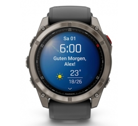 Garmin Fenix 8 Pro Išmanusis laikrodis 51 mm AMOLED Sapphire, Titanium, Graphite/Black silicone band