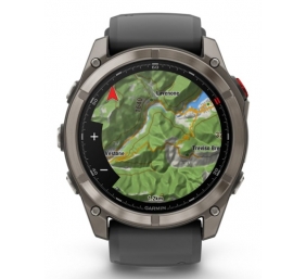 Garmin Fenix 8 Pro Išmanusis laikrodis 51 mm AMOLED Sapphire, Titanium, Graphite/Black silicone band