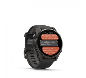 Garmin Fenix 8 Išmanusis laikrodis 43 mm AMOLED Sapphire,Carbon grey Ti.,Black/Pebble grey sil. band