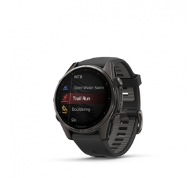 Garmin Fenix 8 Išmanusis laikrodis 43 mm AMOLED Sapphire,Carbon grey Ti.,Black/Pebble grey sil. band