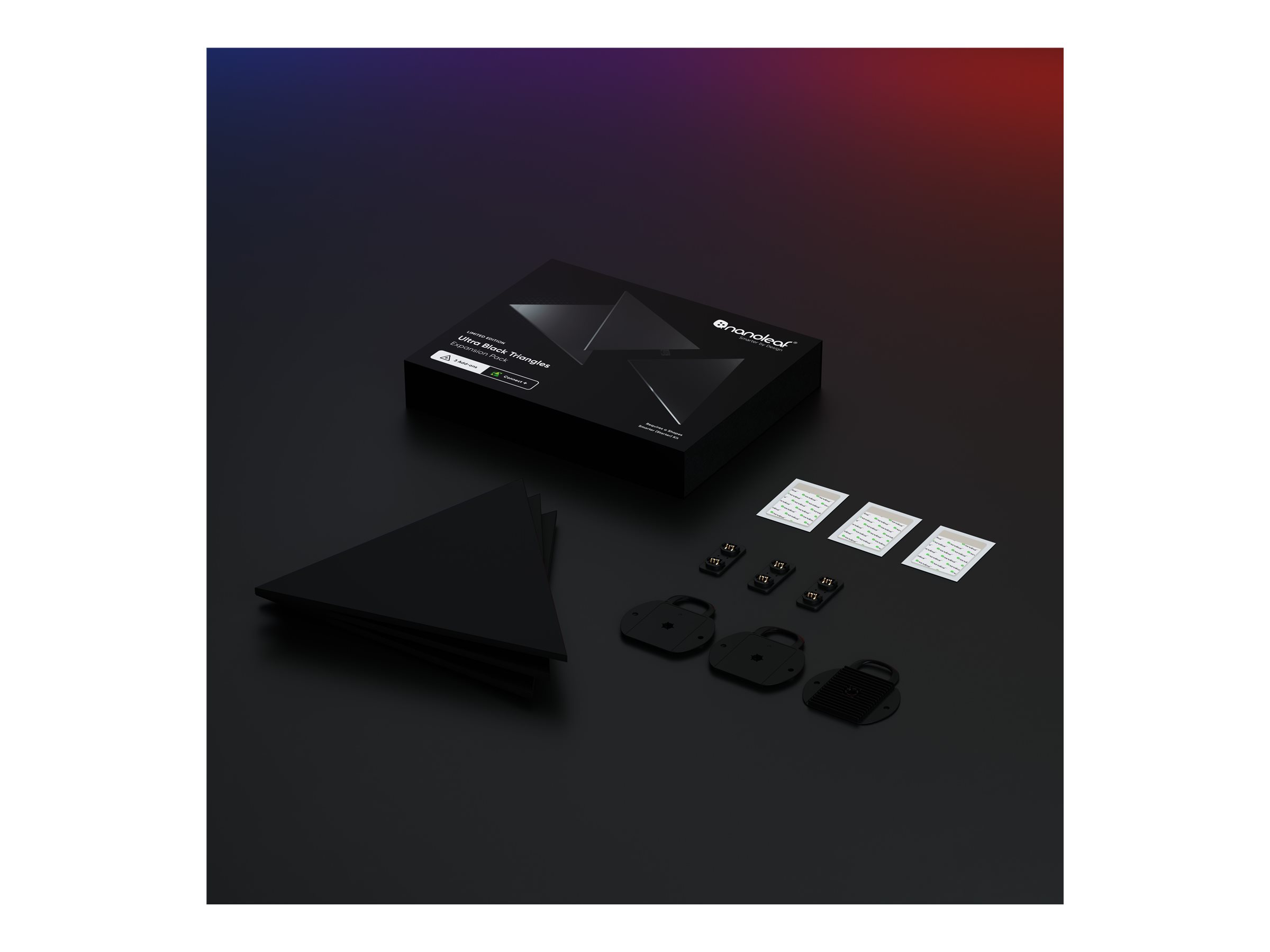 Nanoleaf | Shapes Black Triangles Expansion Pack (3 panels) | 42 W | WiFi