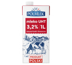 Pienas POLMLEK, 3,2%, UAT, 1 L x 12 vnt.