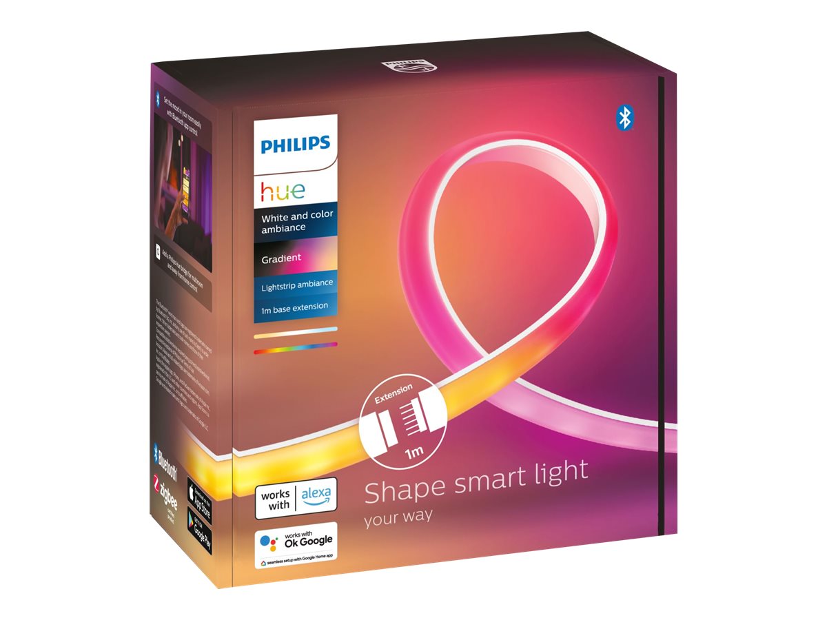 Philips Hue | Lightstrip Extension | Hue Gradient Lightstrip 1m Extension | White and colored light