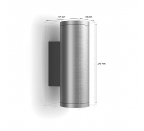 Philips Hue WCA Appear Outdoor Wall Lantern, Inox | 8 W | 2000-6500 Hue White Colour Ambiance