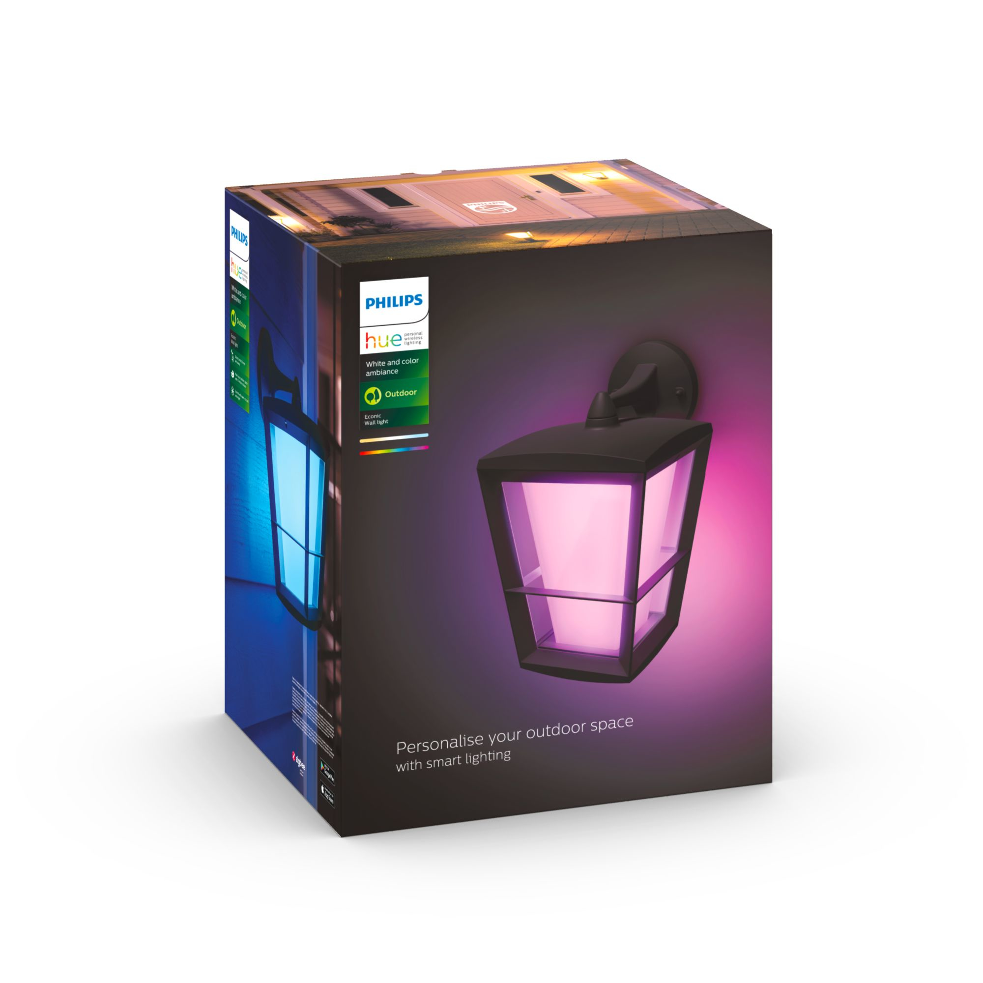 Philips Hue WCA Econic Outdoor Wall Lantern | 15 W | 2000-6500 Hue White Colour Ambiance